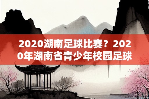 2020湖南足球比赛？2020年湖南省青少年校园足球联赛