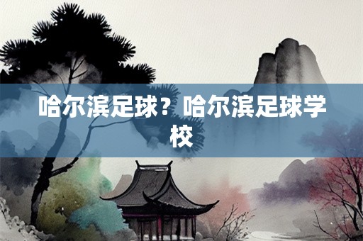 哈尔滨足球？哈尔滨足球学校