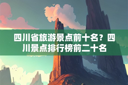 四川省旅游景点前十名？四川景点排行榜前二十名