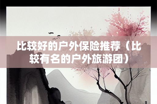 比较好的户外保险推荐（比较有名的户外旅游团）