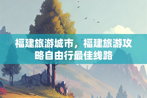 福建旅游城市，福建旅游攻略自由行最佳线路