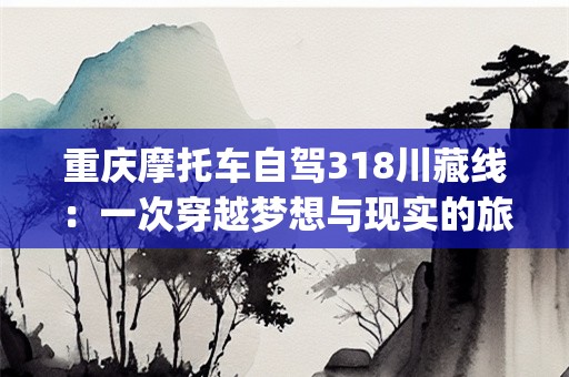 重庆摩托车自驾318川藏线：一次穿越梦想与现实的旅程(重庆摩托车自驾318川藏线多久)