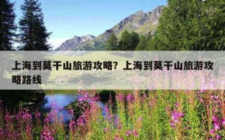 上海到莫干山旅游攻略？上海到莫干山旅游攻略路线