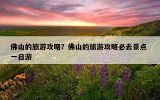 佛山的旅游攻略？佛山的旅游攻略必去景点 一日游