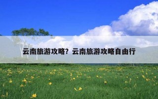 云南旅游攻略？云南旅游攻略自由行