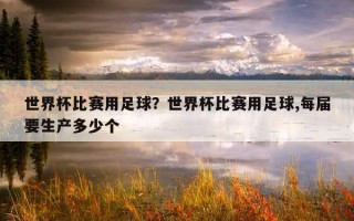世界杯比赛用足球？世界杯比赛用足球,每届要生产多少个