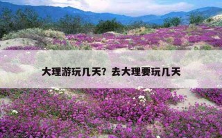 大理游玩几天?去大理要玩几天 大理游玩几天?去大理要玩几天
