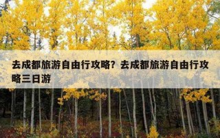 去成都旅游自由行攻略？去成都旅游自由行攻略三日游
