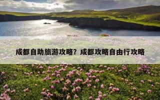 成都自助旅游攻略？成都攻略自由行攻略