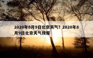 2020年8月9日北京天气？2020年8月9日北京天气预报