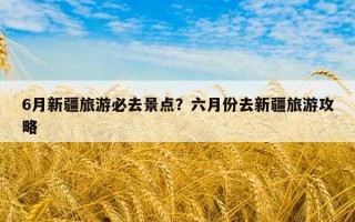 6月新疆旅游必去景点？六月份去新疆旅游攻略