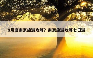 8月底南京旅游攻略？南京旅游攻略七日游
