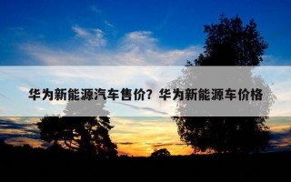 华为新能源汽车售价？华为新能源车价格