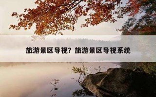 旅游景区导视？旅游景区导视系统