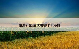 旅游？旅游攻略哪个app好