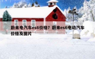 蔚来电汽车es6价格？蔚来es6电动汽车价格及图片