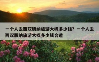 一个人去西双版纳旅游大概多少钱？一个人去西双版纳旅游大概多少钱合适
