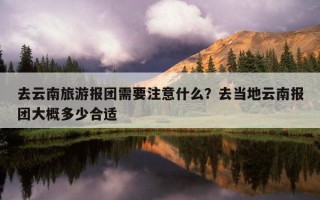 去云南旅游报团需要注意什么？去当地云南报团大概多少合适