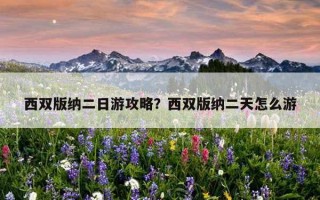 西双版纳二日游攻略？西双版纳二天怎么游