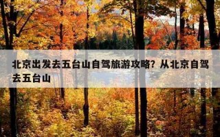 北京出发去五台山自驾旅游攻略？从北京自驾去五台山