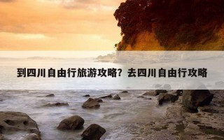 到四川自由行旅游攻略？去四川自由行攻略