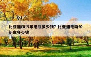 比亚迪f0汽车电瓶多少钱？比亚迪电动f0新车多少钱