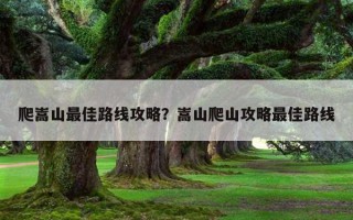 爬嵩山最佳路线攻略？嵩山爬山攻略最佳路线
