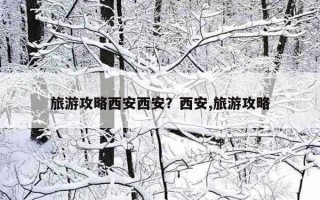 旅游攻略西安西安？西安,旅游攻略