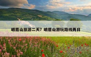 峨眉山旅游二天？峨眉山游玩路线两日