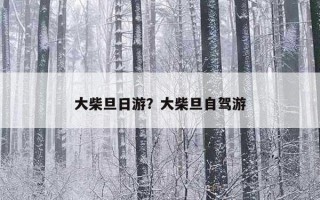 大柴旦日游？大柴旦自驾游